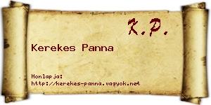 Kerekes Panna névjegykártya